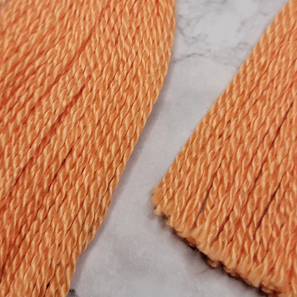Handmade Tassel Earrings Peach Yellow Orange Glass Bead Boho Hippie Chic